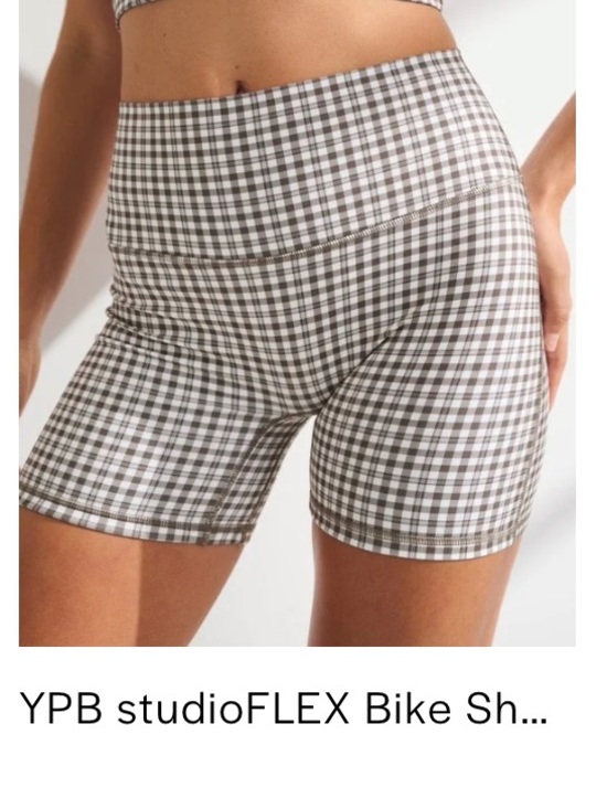 YPB Pants - Abercrombie YPB Bike Shorts in Taupe Check